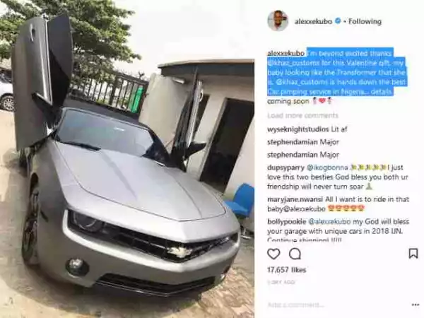 Alexx Ekubo Shows Off His Newly Customised Sports Car (Photo)